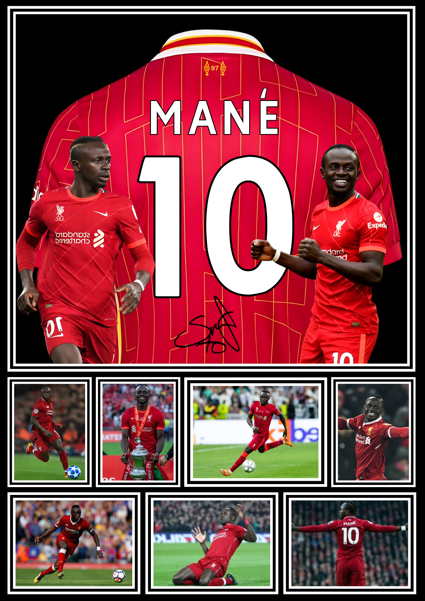 Sadio Mané Print / Football Legends Poster / Football Gift