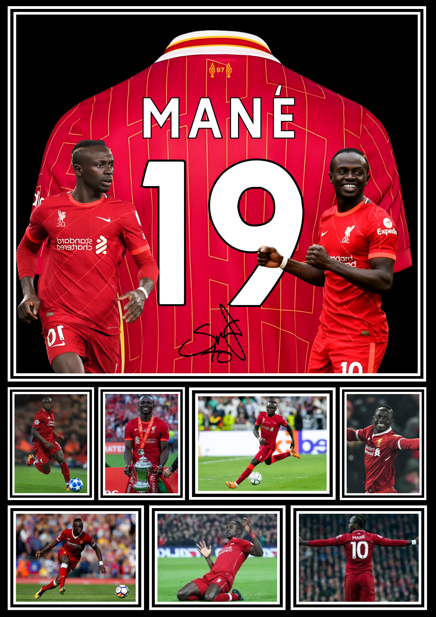 Sadio Mané Print / Football Legends Poster / Football Gift