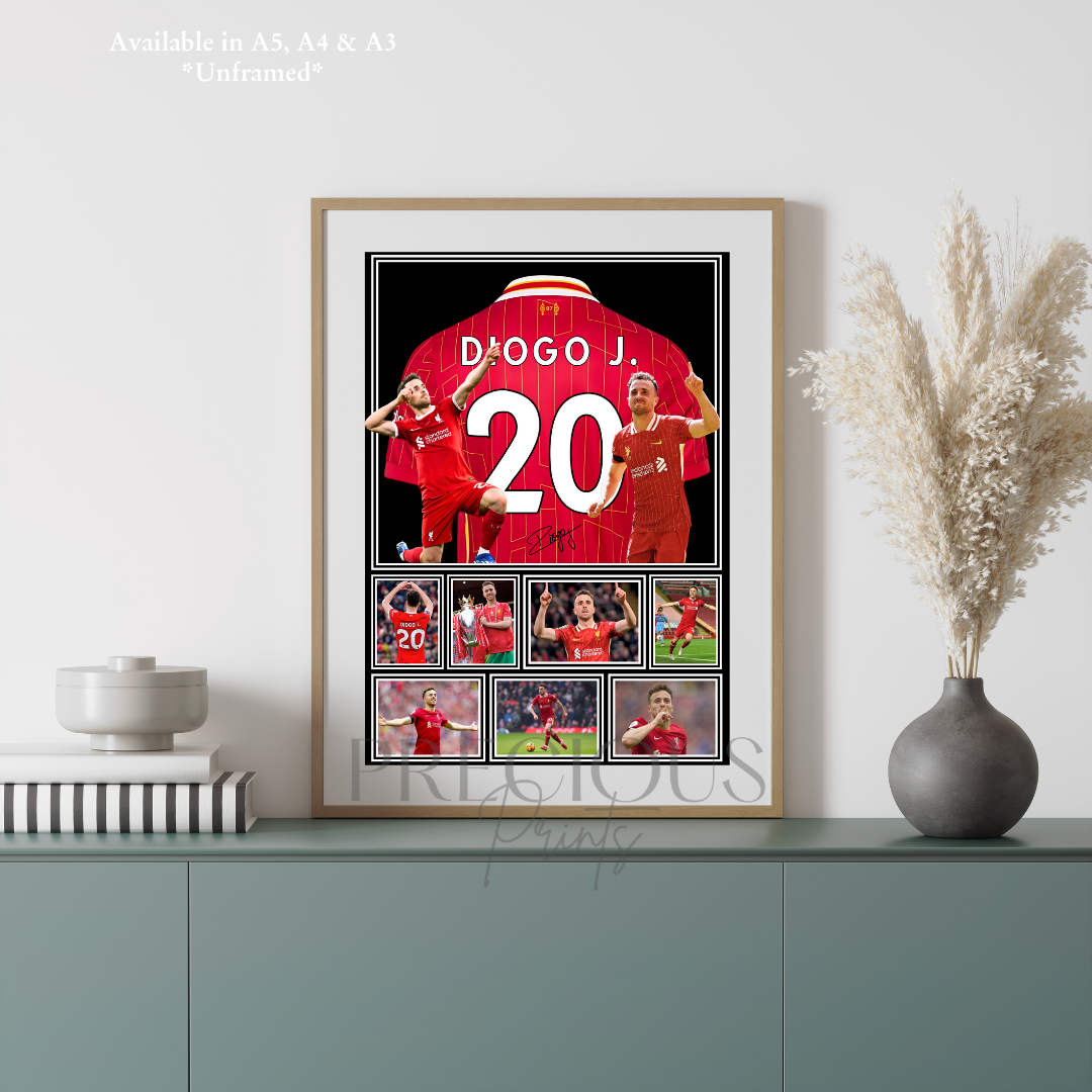 Diogo Jota Print / Football Legends Poster / Football Gift