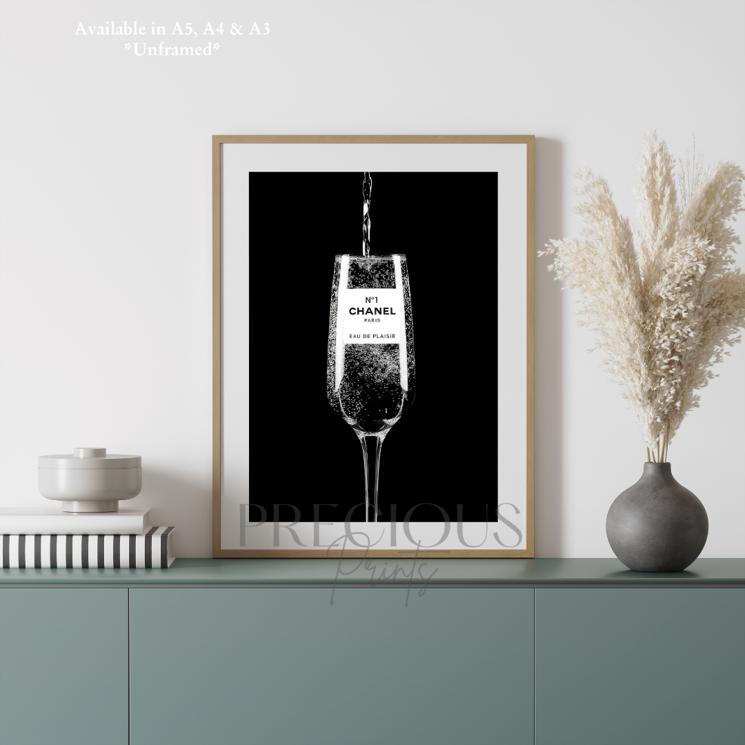 Chanel Poster / Designer Fashion Print / Black and White Stylish Art