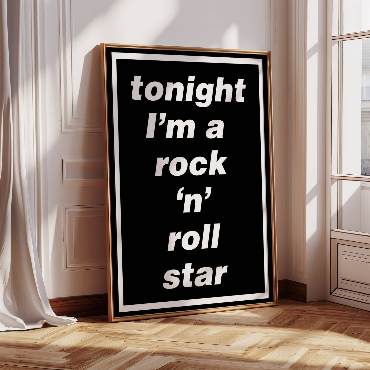 Oasis Lyric Poster - Tonight I'm A Rock 'N' Roll Star