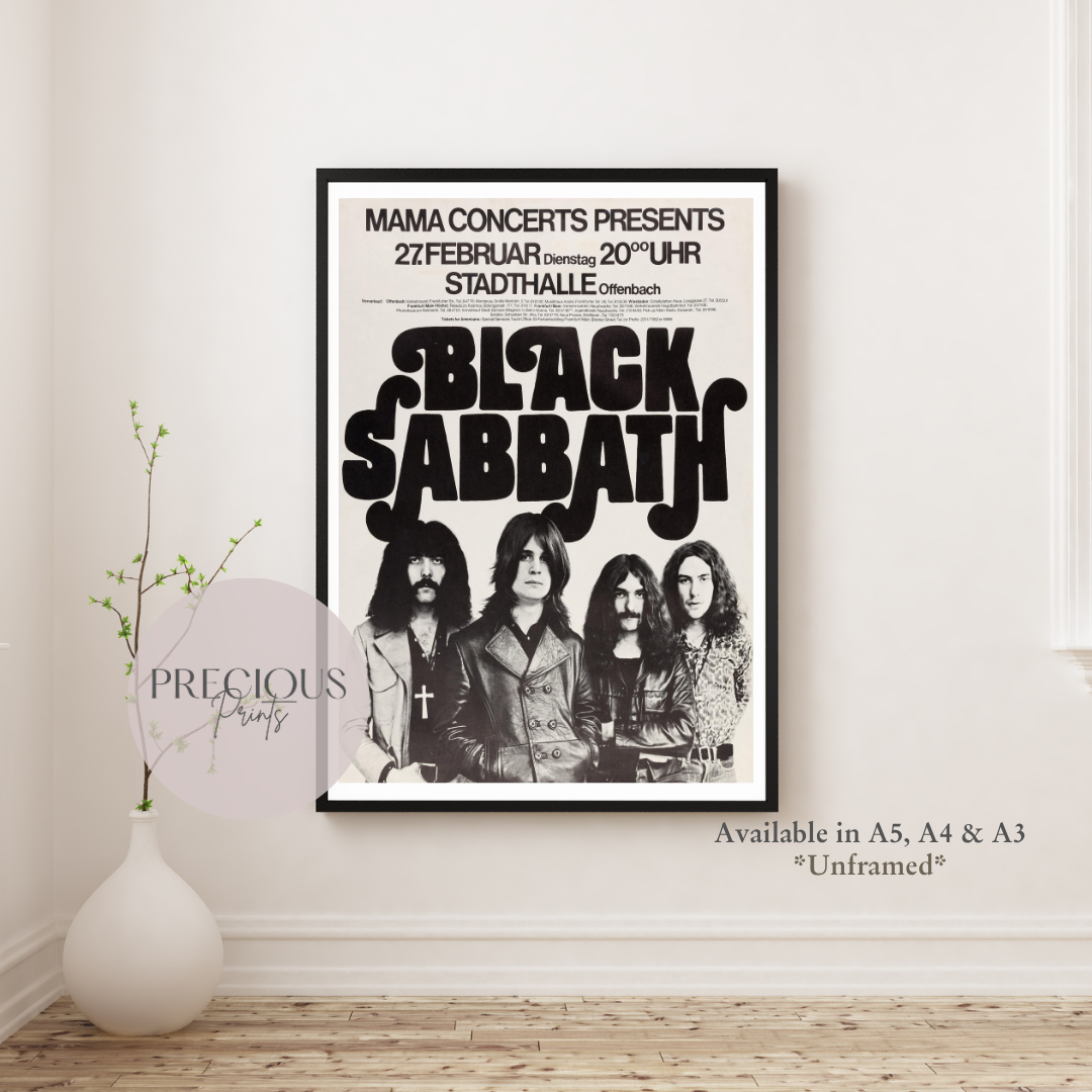 Black Sabbath Concert Flyer Poster / Stadthalle Offenbach