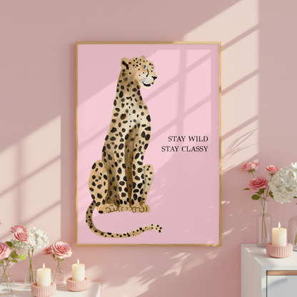 Pink Leopard Preppy Poster