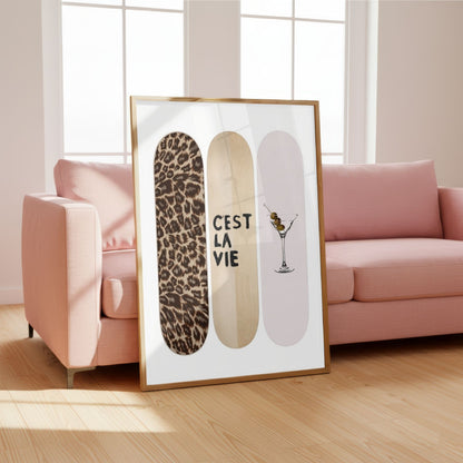 Leopard Cheetah Skateboard Print