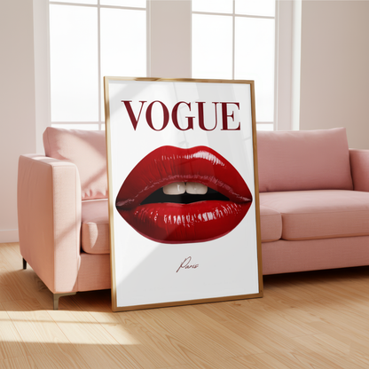 Red Lips Fashion Wall Art Print