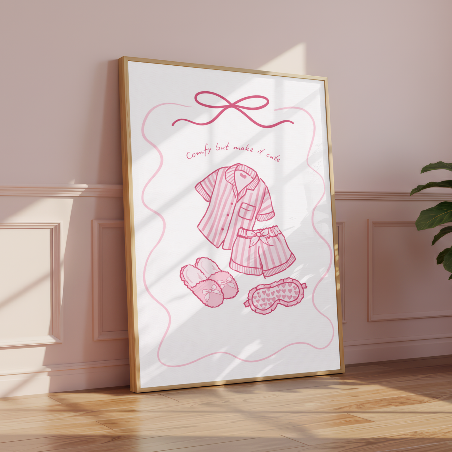 Pink Coquette Pyjama Wall Art Print