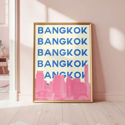 Bangkok Preppy Travel Poster