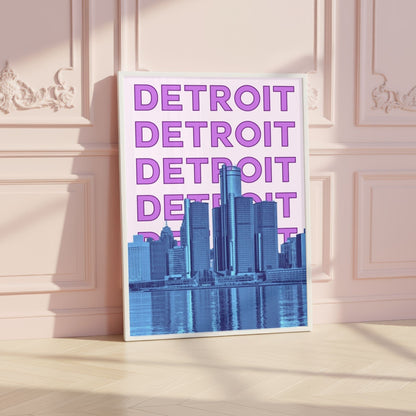 Detroit Preppy Travel Poster