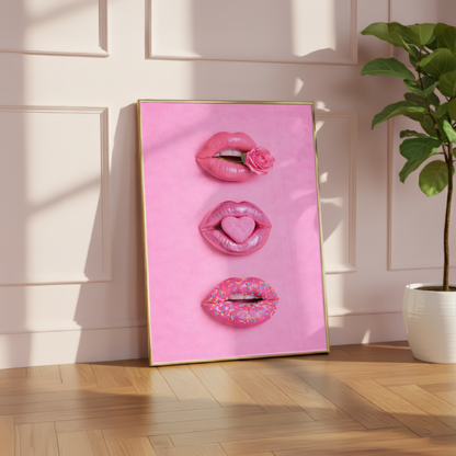 Pink Candy Lips Print