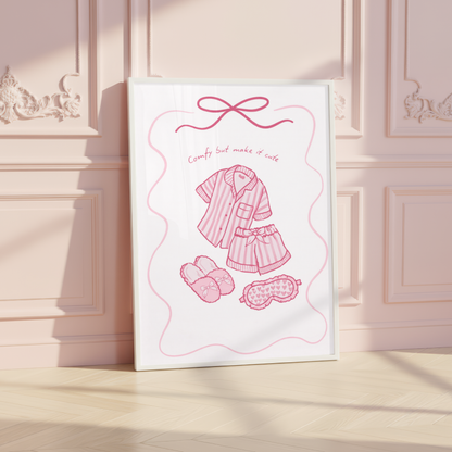Pink Coquette Pyjama Wall Art Print