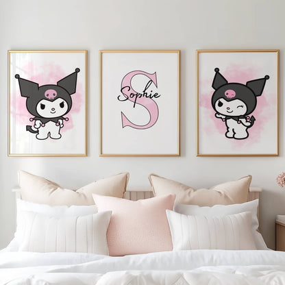 Set of 3 Personalised Kuromi Prints