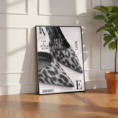 Leopard Heels Fashion Wall Art Print