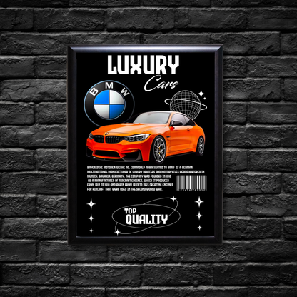 Orange BMW Sports Car Poster