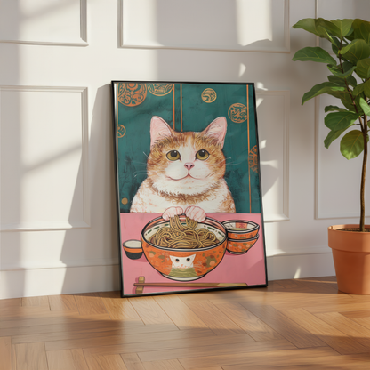 Cute Cat Noodle Print