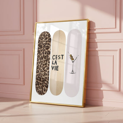 Leopard Cheetah Skateboard Print