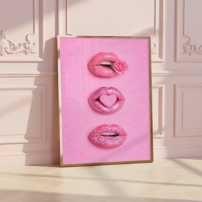 Pink Candy Lips Print