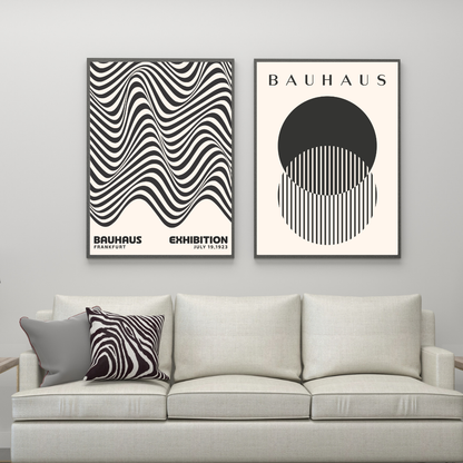 Set of 2 Black & Beige Bauhaus