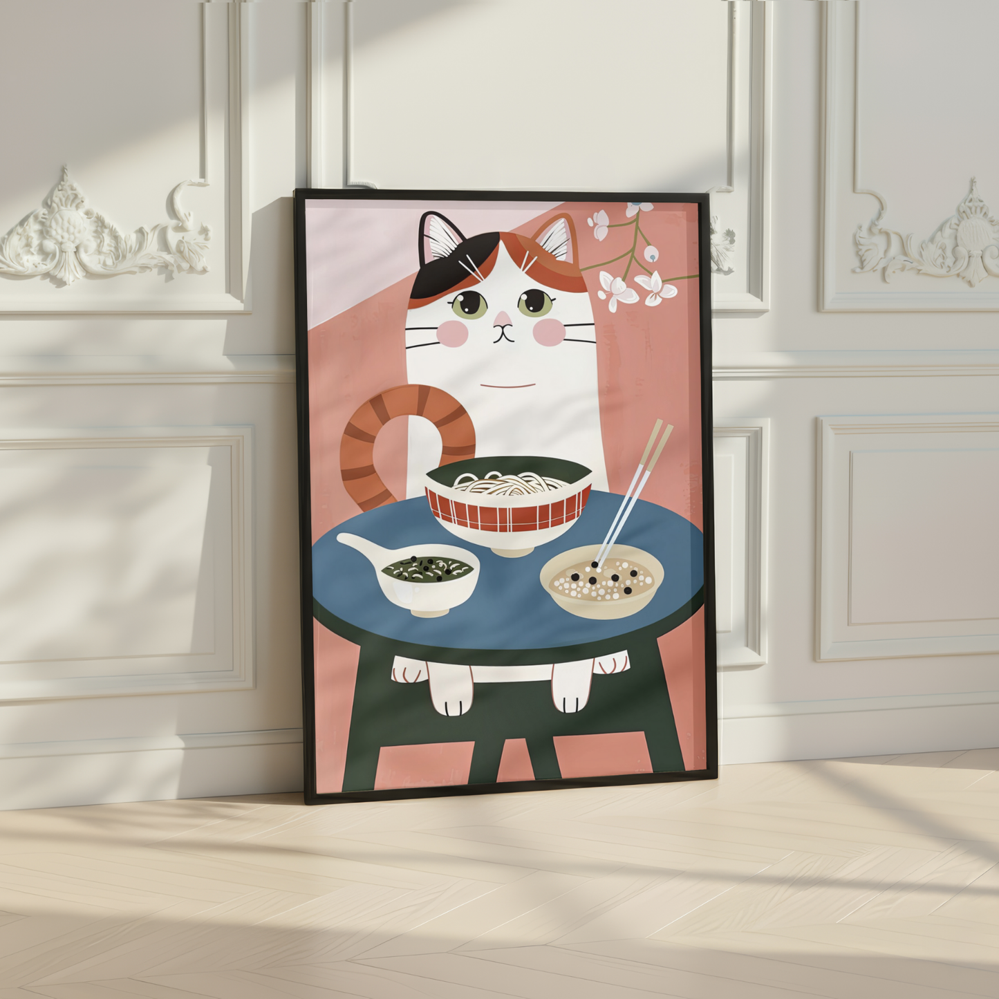 Cute Cat Noodle Print