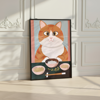 Cute Cat Noodle Print