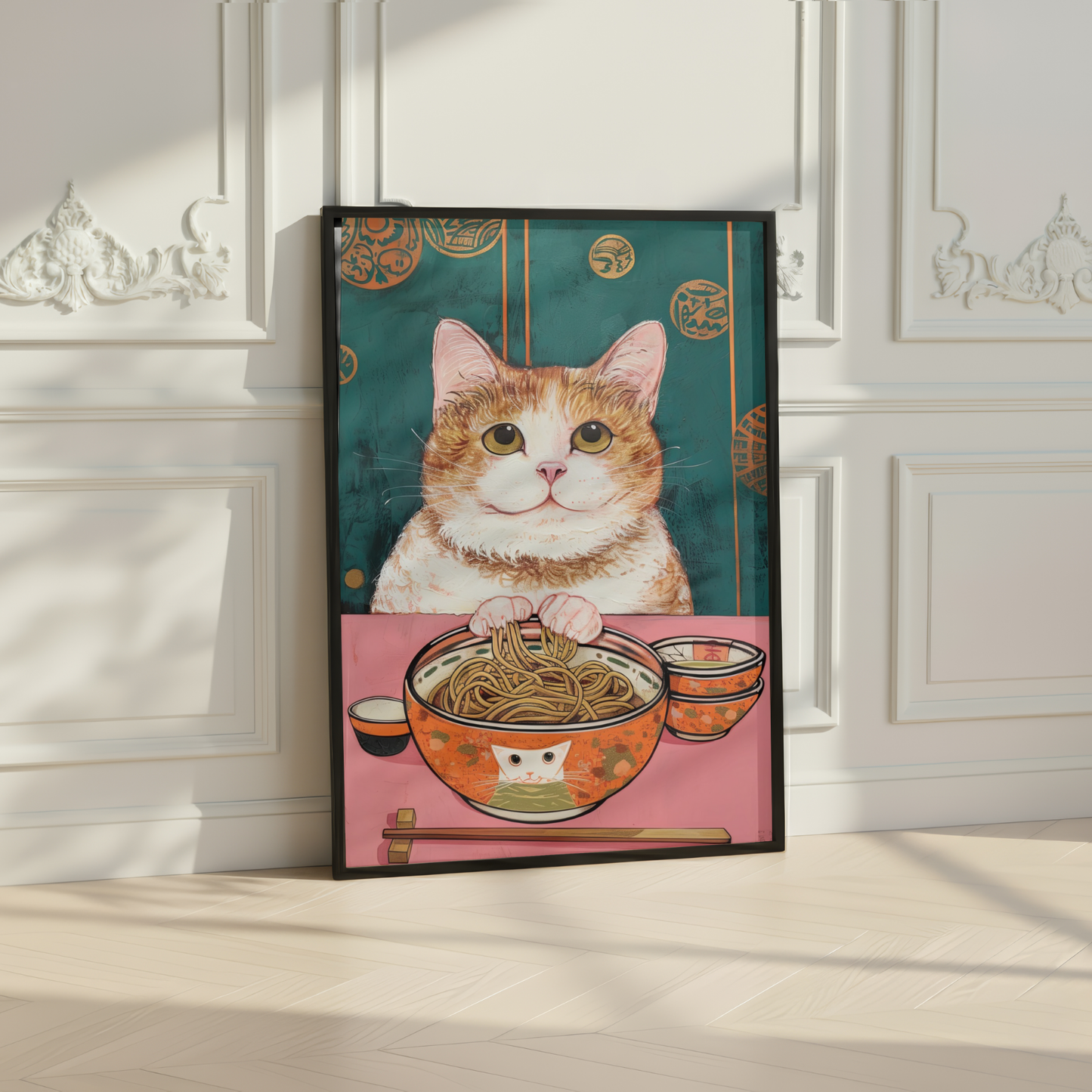 Cute Cat Noodle Print