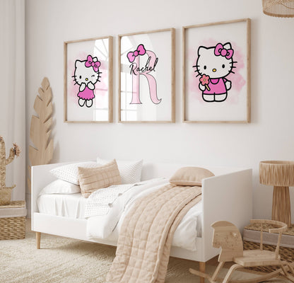 Set of 3 Personalised Hello Kitty Prints Posters