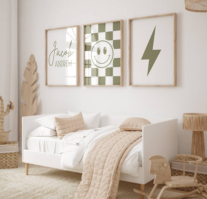 Set of 3 Boys / Girls Personalised Bedroom Prints