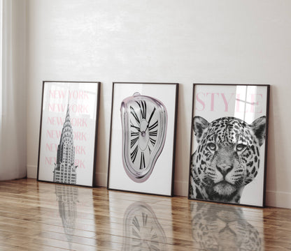 Set of 3 Luxury Trendy Prints Leopard Eclectic Wall Art
