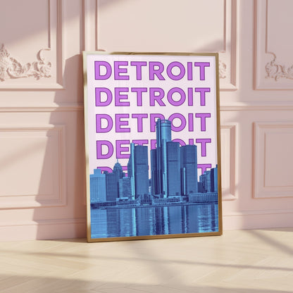 Detroit Preppy Travel Poster