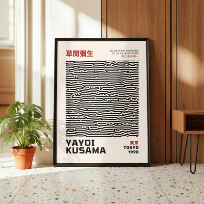 Yayoi Kusama Black Lines Poster