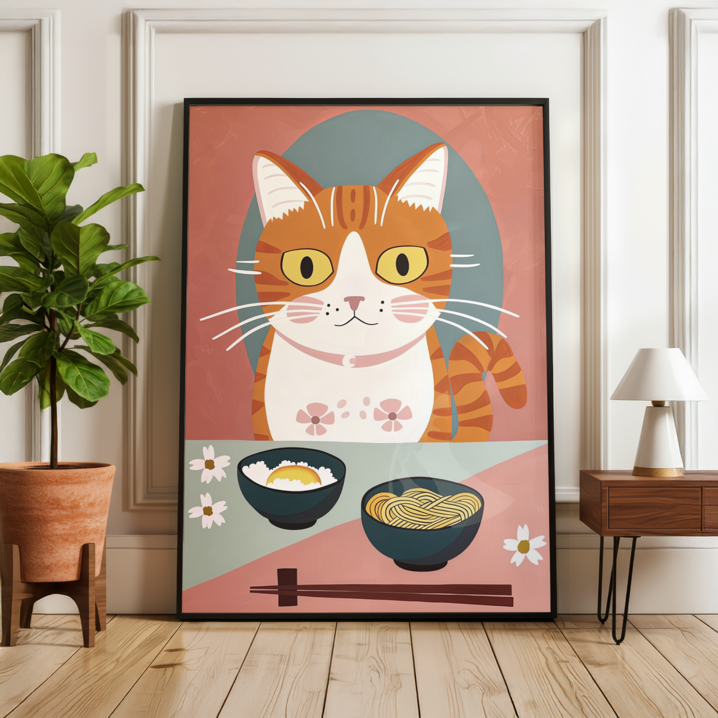 Cute Cat Noodle Print