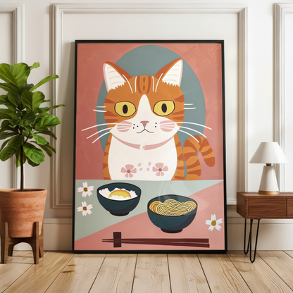 Cute Cat Noodle Print