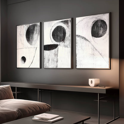 Set of 3 Dark Modern Circles