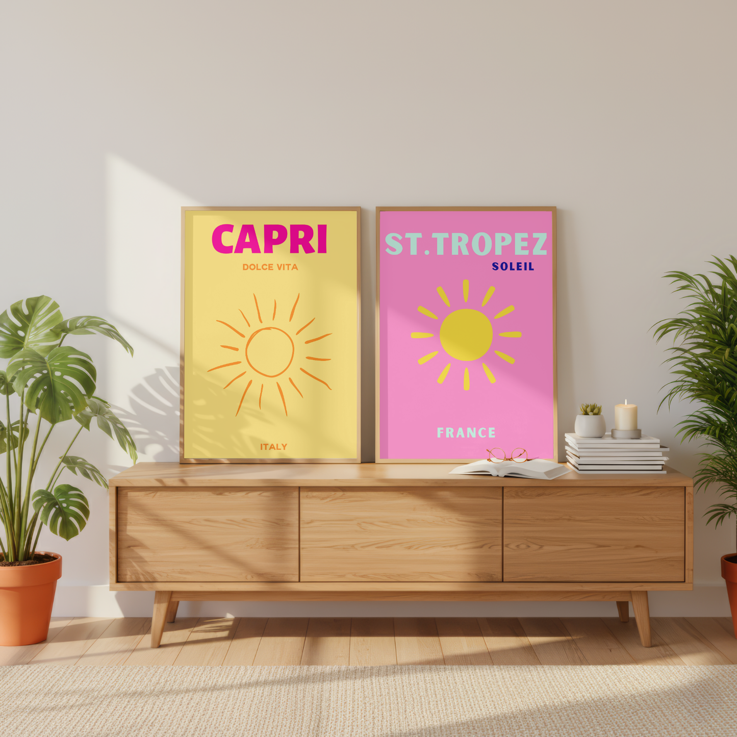 Capri & St. Tropez Travel Prints Set of 2