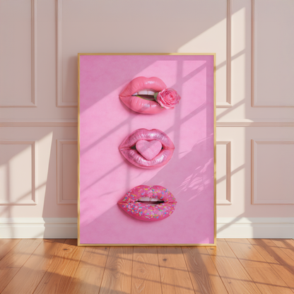 Pink Candy Lips Print