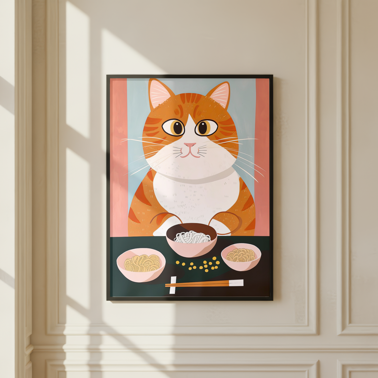 Cute Cat Noodle Print