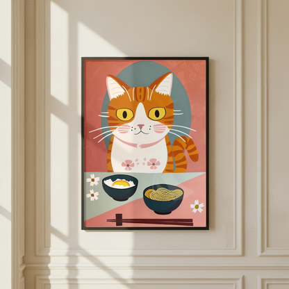 Cute Cat Noodle Print