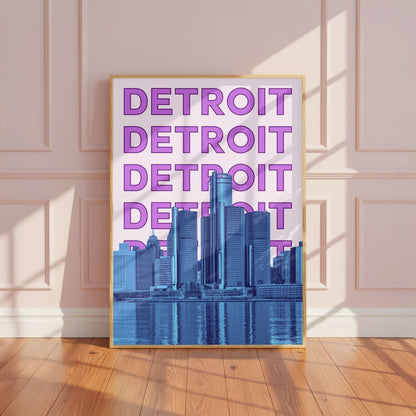 Detroit Preppy Travel Poster