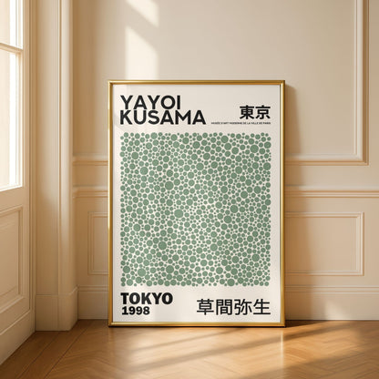 Yayoi Kusama Green Dots Spots Poster