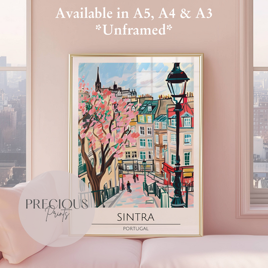 Portugal, Sintra Travel Print Poster / Vintage Wall Art / A5 A4 A3 / Unframed