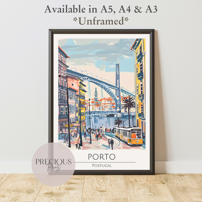 Portugal, Porto Travel Print Poster / Vintage Wall Art / A5 A4 A3