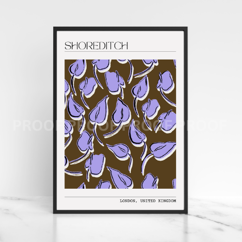 Retro London Street Town Art Fun Colourful Print Poster A5 A4 A3