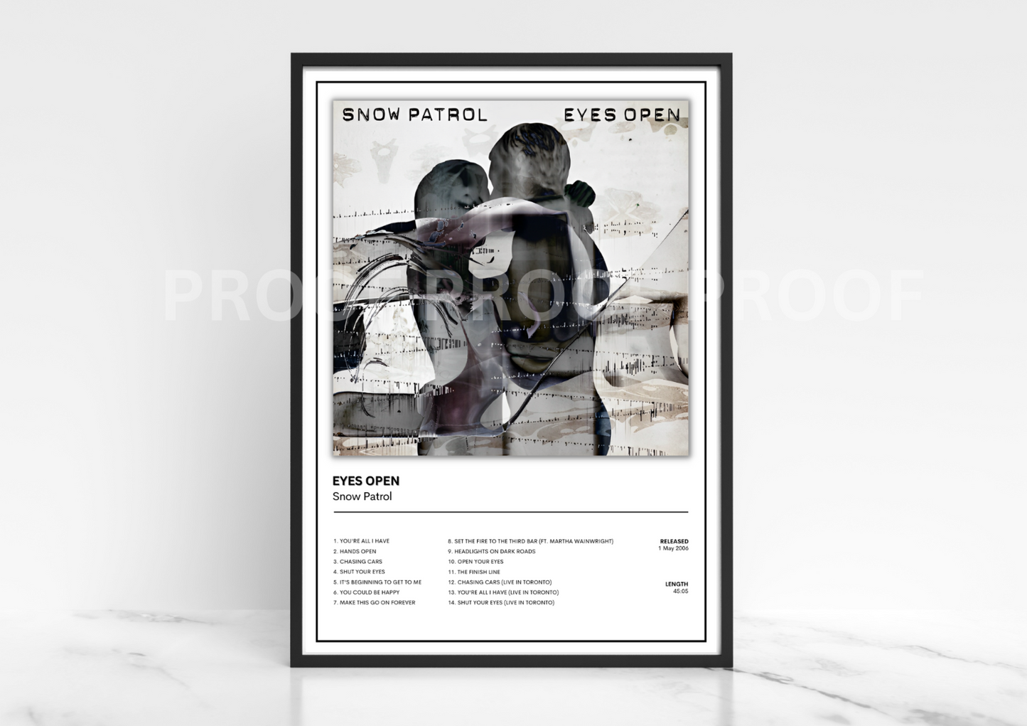Snow Patrol Eyes Open Album Single Cover Poster / Music Poster / Music Gift