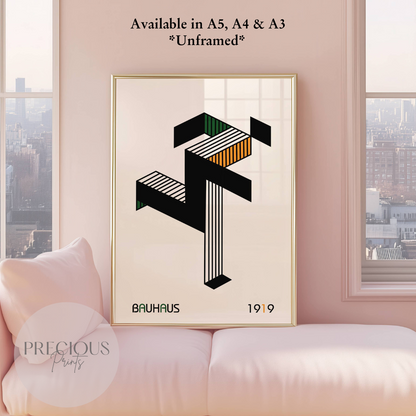 Colourful Running Man Bauhaus Art Print A5 A4 A3 Art Exhibition Poster