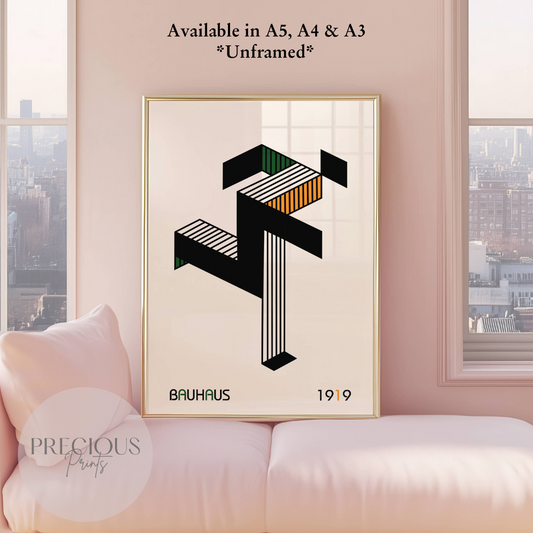 Colourful Running Man Bauhaus Art Print A5 A4 A3 Art Exhibition Poster