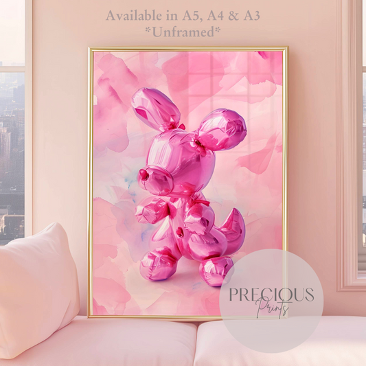 Balloon Dog Puppy Preppy Print / Pop Art / Trendy Wall Art / Eclectic Print
