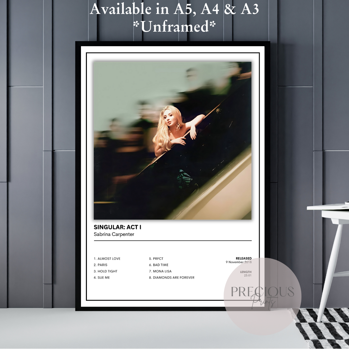 Sabrina Carpenter Singular: Act I Album Music Poster Print A5 A4 A3 Unframed