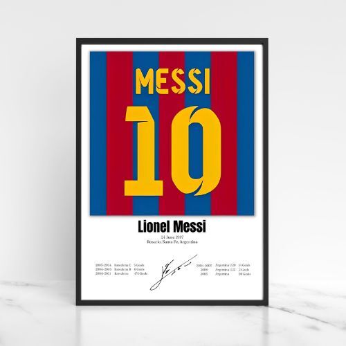 Lionel Messi Football Stats Print / Football Legends Poster / Football Gift