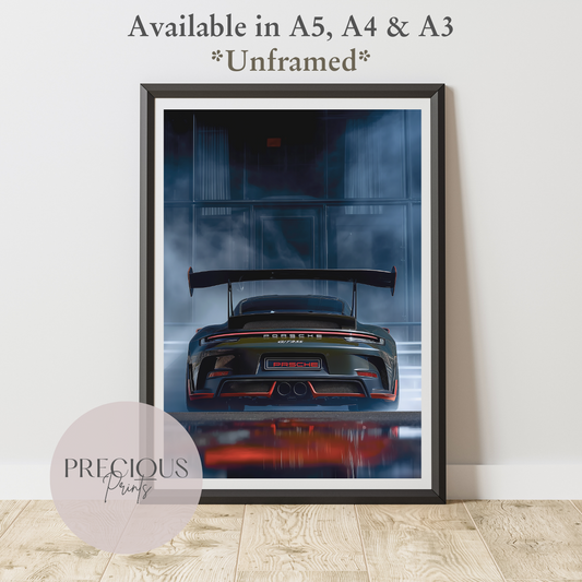 Porsche 911 GT3 Sports Car Wall Art Print Poster / A5 A4 A3 Unframed
