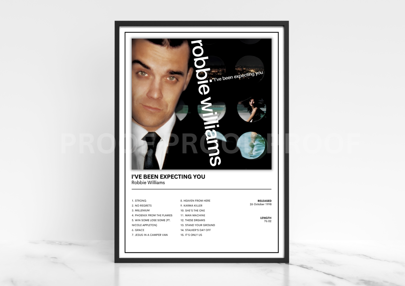 Robbie Williams I've Been Expecting You Album Single Cover Poster / Music Gift