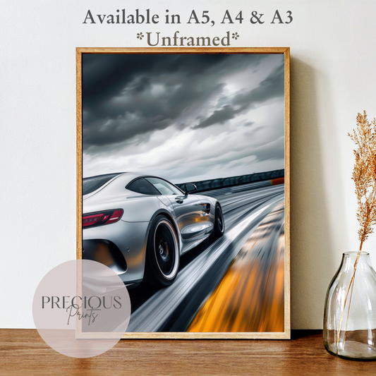 Mercedes AMG GT Sports Car Wall Art Print Poster / A5 A4 A3 Unframed